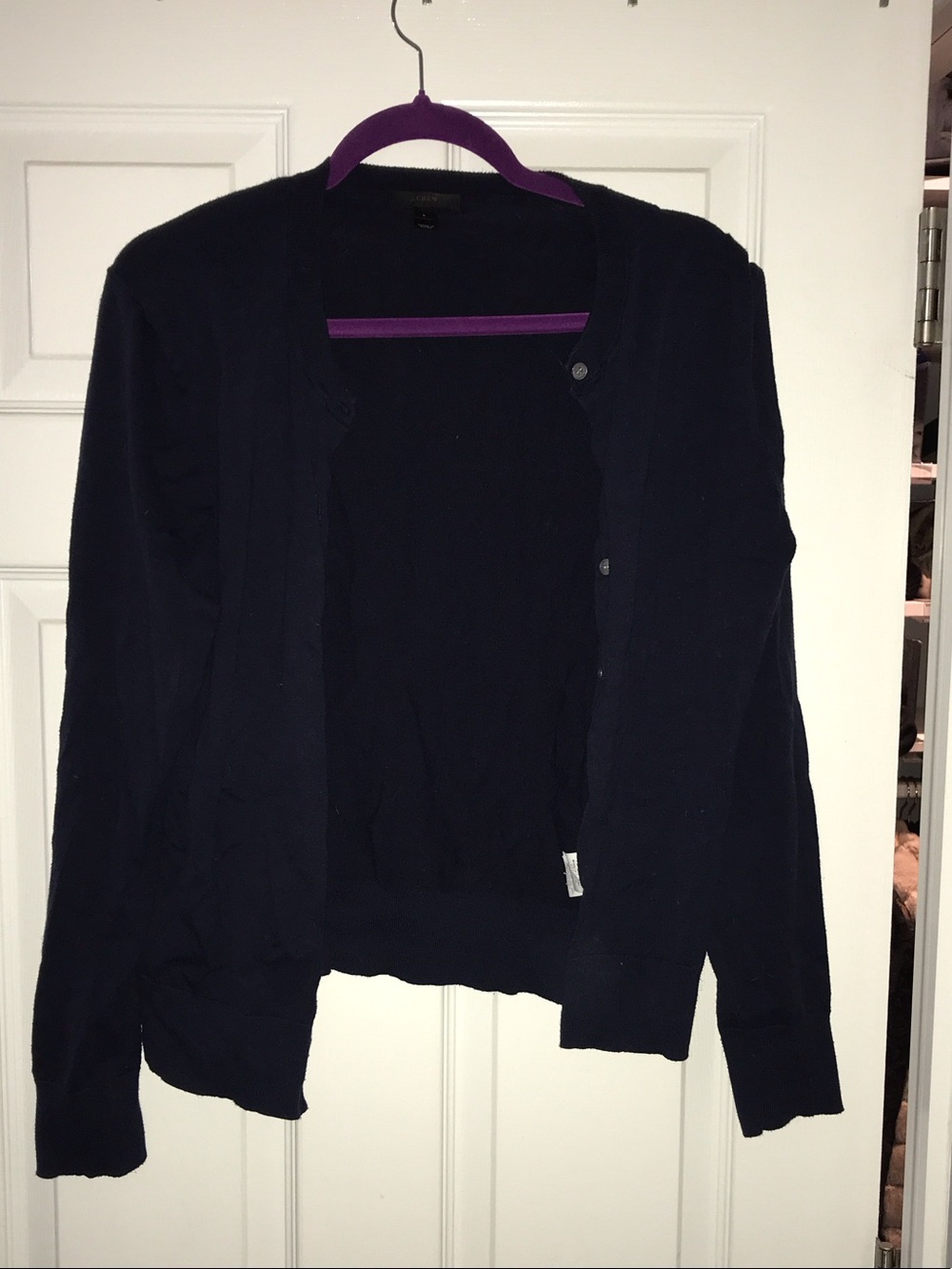 J. Crew Navy Button-Up Knit Cardigan